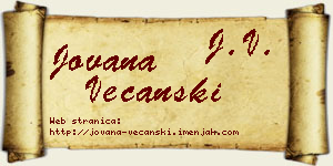 Jovana Večanski vizit kartica